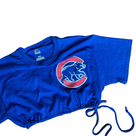 Chicago Cubs Reworked Tie Waist Crop Top - Picture 3 of 4